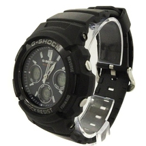 カシオジーショック 腕時計 アナデジ 電波 ソーラー マルチバンド6 AWG-M100SB-2AJF ネイビー文字盤 黒 ブラック ウォッチ メンズ_画像2