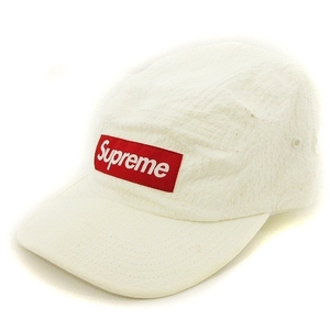 シュプリーム SUPREME Camp Cap キャンプキャップ シアサッカー 6パネル ボックスロゴ 白 ホワイト系 帽子 メンズ