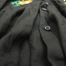 レジェンダ LEGENDA シャツ 半袖 刺繍 オープンカラー トラ 虎 タイガー 黒 ブラック S トップス ■GY01 メンズ_画像5