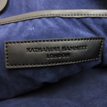 キャサリンハムネットロンドン KATHARINE HAMNETT LONDON トートバッグ レザー 牛革 無地 黒 ブラック カバン 鞄 ■GY11 メンズ_画像8