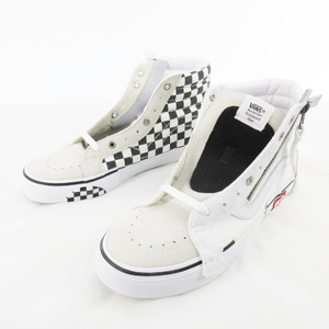 未使用品 バンズ VANS スニーカー ハイカット SK8-HI REISSUE SIDE ZIP スケートハイ リイシュー サイドジップ 721454 チェック ホワイト