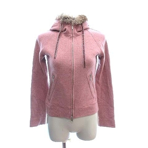 k Miki .k Kumikyoku KUMIKYOKU Parker knitted Zip up long sleeve la gran sleeve rabbit fur 2 pink /CT lady's 