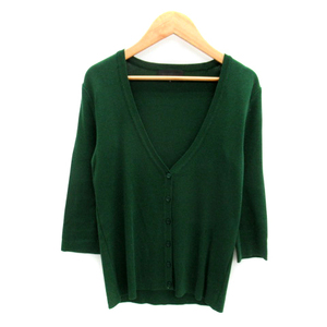  Untitled UNTITLED cardigan middle height V neck plain 7 minute sleeve 2 green /SY38 lady's 