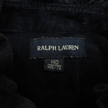 ラルフローレン RALPH LAUREN シャツ ワンピース コーデュロイ フリル 長袖 ジュニア 140 ネイビー 231207E キッズ_画像3