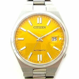  Citizen CITIZEN beautiful goods TSUYOSA wristwatch automatic self-winding watch 8210-S126967 calendar reverse side skeleton yellow face #U90 A1211 men's 