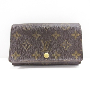 ルイヴィトン LOUIS VUITTON 旧型 モノグラム ポルトモネビエ トレゾール 二つ折り財布 M61730 フランス製 ブラウン ■ECS レディース