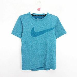 ナイキ NIKE Tシャツ カットソー 半袖 クルーネック DRI-FIT ロゴ S グリーン スポーツウェア ※EKM キッズ