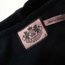ジューシークチュール JUICY COUTURE パーカー ジャケット ベロア バック ロゴ プリント 刺繍 ラインストーン 装飾 パワショル 長袖 S 黒_画像5