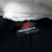 ニューバランス NEW BALANCE スウェットパンツ ロング丈 裏起毛 ロゴ刺繍 L 紺 ネイビー オフホワイト /HO47 レディース_画像5