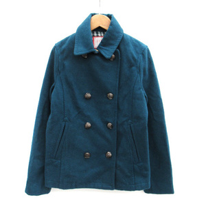  I I.M ke- Michel Klein iiMK pea coat pea coat short wool 38 blue green /SM11 lady's 