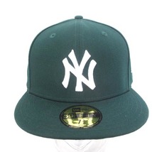 ニューエラ NEW ERA 59FIFTY NY キャップ 帽子 野球帽 ロゴ 刺繍 コットン グリーン 緑 7 5/8 ■ECS メンズ_画像2