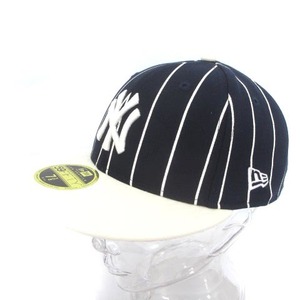 ニューエラ NEW ERA 59FIFTY Pinstripe NY ピンストライプ ニューヨーク・ヤンキース キャップ 帽子 野球帽 ロゴ 刺繍 コットン ネイビー 7