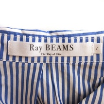 レイビームス Ray Beams シャツワンピース ストライプ ロング フレンチスリーブ コットン 63-26-0384-166 青系 1 M位 ■GY14 レディース_画像5