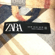 ザラ ZARA シャツジャケット オーバーサイズ チェック ウール混 長袖 XS マルチカラー レディース_画像3