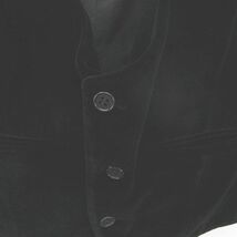 ジョルジオアルマーニ GIORGIO ARMANI ベロア調 ベスト ジレ 50 黒系 ブラック ボタン 裏地 ポケット 綿 コットン 絹 シルク メンズ_画像6