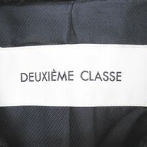 ドゥーズィエムクラス DEUXIEME CLASSE チェック柄 ステンカラーコート 麻 リネン 黒系 ブラック 日本製 ボタン ポケット ロング丈 毛 ウー_画像3