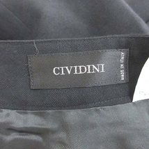 チヴィディーニ CIVIDINI フレアスカート ひざ丈 切替 ウール 46 黒 ブラック /CT レディース_画像5