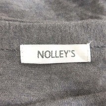 ノーリーズ Nolley's ニットワンピース ひざ丈 長袖 切替 チュール ウエストマーク ウール M グレー 黒 ブラック /CT レディース_画像6