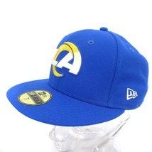 ニューエラ NEW ERA 59FIFTY NFL ロサンゼルス・ラムズ オーシャンサイドブルー×チームカラー キャップ 帽子 野球帽 ロゴ 刺繍 コットン_画像1