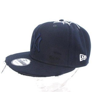 ニューエラ NEW ERA 9FIFTY NY ニューヨーク ヤンキース ハロウィン スパイダー キャップ 野球帽 ダメージ加工 ロゴ 刺繍 ネイビー 紺 ■E