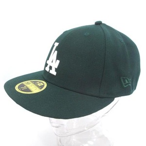 ニューエラ NEW ERA 59FIFTY LA ロサンゼルス・ドジャース ワールドシリーズ1981 キャップ 野球帽 ロゴ 刺繍 グリーン 7 5/8 ■ECS メンズ