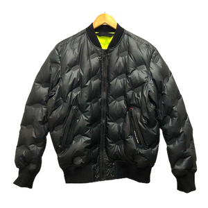 ディーゼル DIESEL A00152 W-ON-THERMO ダウンボンバージャケット ブルゾン アウター フェザー混 ロゴ 長袖 M 黒 ブラック メンズ