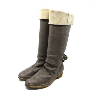 yas here jimayasuko kojima leather long boots mocha approximately 24cm lady's 