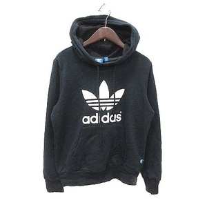 アディダスオリジナルス adidas originals パーカー プルオーバー 長袖 裏起毛 ロゴプリント S 黒 ブラック /CT レディース