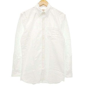 ブルックスブラザーズ 美品 ボタンダウン シャツ 長袖 ドレスシャツ 無地 カジュアル ビジネス XS 白 ホワイト ■U90 メンズ