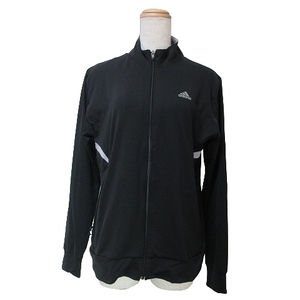  Adidas beautiful goods jersey jersey sportswear CLIMALITE Zip up nylon Logo .? M black black #GY01