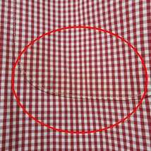 バーバリーブラックレーベル クレリック シャツ ボタンダウン ギンガムチェック 長袖 ワンポイント 刺繍 39 M相当 赤 白 ■GY01 X メンズ_画像6