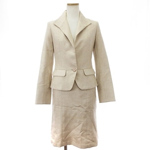  Michel Klein setup tailored jacket single 1B skirt knee height pcs shape beige group plain 38 M corresponding #GY14