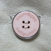 クレージュ courreges 美品 コート フェイクスエード 裏ボア フード ミドル丈 ロゴプレート 40 L相当 ベージュ X レディース_画像6