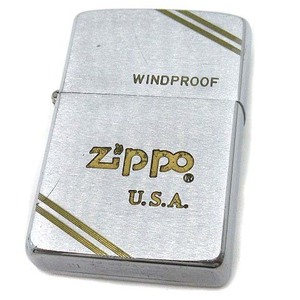 ジッポー ZIPPO ダイヤゴナルライン USAロゴ オイルライター サテーナ 1987年