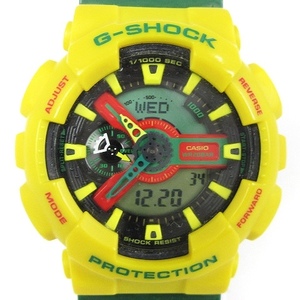 カシオジーショック ラスタカラー ラスタファリアン 腕時計 ウォッチ デジアナ クォーツ GA-110RF-9A 文字盤ブラック 黄色 緑 ■SM1 メンズ