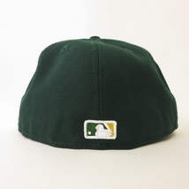 ニューエラ NEW ERA 美品 59FIFTY MLB オークランド・アスレチックス キャップ グリーン ホワイト 7 1/4 57.7cm 帽子 メンズ_画像4