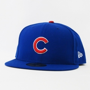 ニューエラ NEW ERA 美品 59FIFTY MLB C シカゴ・カブス キャップ 青 ブルー 8 63.5cm 帽子 メンズ