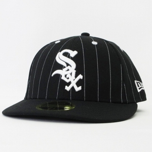 ニューエラ NEW ERA 59FIFTY LOW PROFILE LP Pinstripe MLB シカゴ・ホワイトソックス キャップ ピンストライプ ブラック ホワイト 7 1/4 5