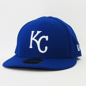 ニューエラ NEW ERA 美品 59FIFTY LOW PROFILE LP MLB KC カンザスシティ・ロイヤルズ キャップ ブルー ホワイト 7 55.8cm 帽子 メンズ