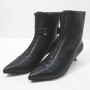  Tom Ford TOM FORD short boots front Zip po Inte dotu35 black black series leather Italy made lady's 