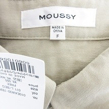 未使用品 マウジー moussy BASIC OVER シャツ ステンカラー チュニック丈 オーバーサイズ 長袖 薄手 無地 F ベージュ /BT レディース_画像6