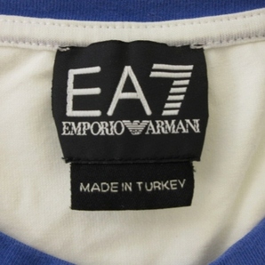 エンポリオアルマーニ EMPORIO ARMANI EA7 Tシャツ カットソー 半袖 クルーネック ロゴ プリント コットン混 白 ホワイト S トップス ■GY0の画像5