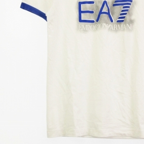 エンポリオアルマーニ EMPORIO ARMANI EA7 Tシャツ カットソー 半袖 クルーネック ロゴ プリント コットン混 白 ホワイト S トップス ■GY0の画像3