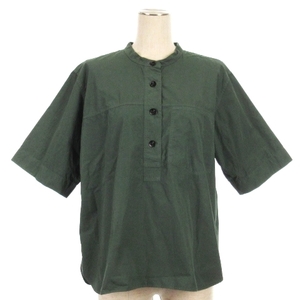 マーガレットハウエル MHL. 20SS COMPACT COTTON POPLIN ポプリンシャツ 半袖 グリーン 1 レディース