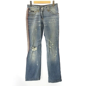  Dolce & Gabbana Dolce&Gabbana DOLCE&GABBANA Denim брюки боковой линия тонкий распорка DP-F32GED голубой 38 примерно M женский 