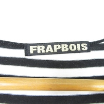 フラボア FRAPBOIS Tシャツ カットソー 半袖 綿 レーヨン 2 ブラック ボーダー プリント サスペンダー柄 kz6812 メンズ_画像4