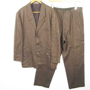Papas Papas Linen Setup Jacket Bants M/Ll Brown Borgy Size Kz6821 Men