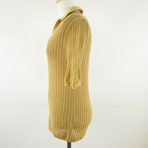 ユニクロ UNIQLO LEMAIRE ニット セーター 五分袖 透かし編み からし色 黄 M *T821 レディース_画像5