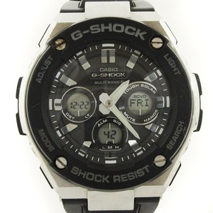 カシオジーショック 腕時計 アナデジ 電波 ソーラー GST-W300-1AJF 黒 ブラック シルバーカラー ウォッチ ■SM1 メンズ