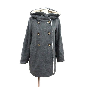  As Know As as know as fake mouton coat double boa total lining hood charcoal gray /YK #MO lady's 